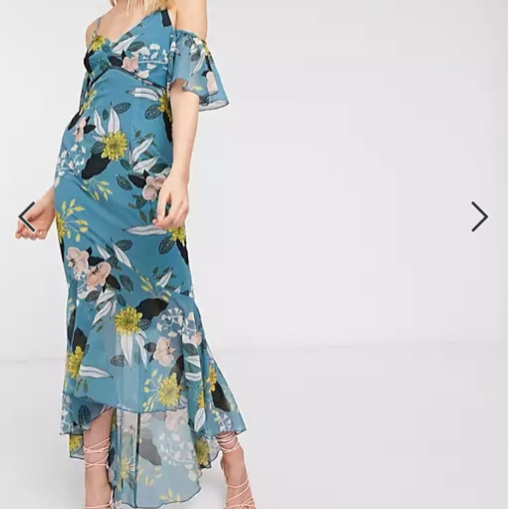 ASOS Fishtail Ruffle Midaxi Dress